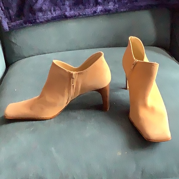 tan suede booties - Picture 4 of 8